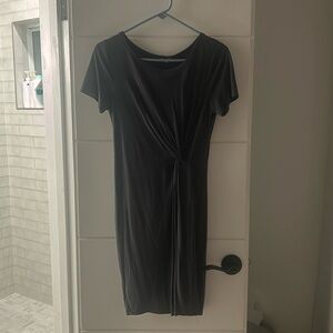 Caution To The Wind Dark gray tie dress